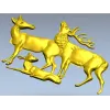 Рельефная 3D модель "Семья оленей" в формате STL для ЧПУ