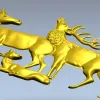 Рельефная 3D модель "Семья оленей" в формате STL для ЧПУ