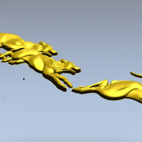 Охота на оленя - рельефная 3D модель STL для ЧПУ