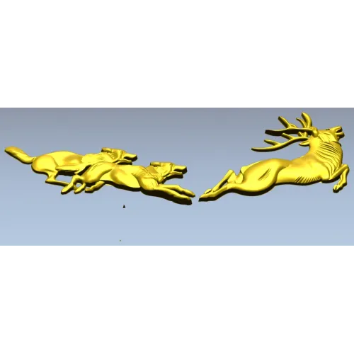 Охота на оленя - рельефная 3D модель STL для ЧПУ