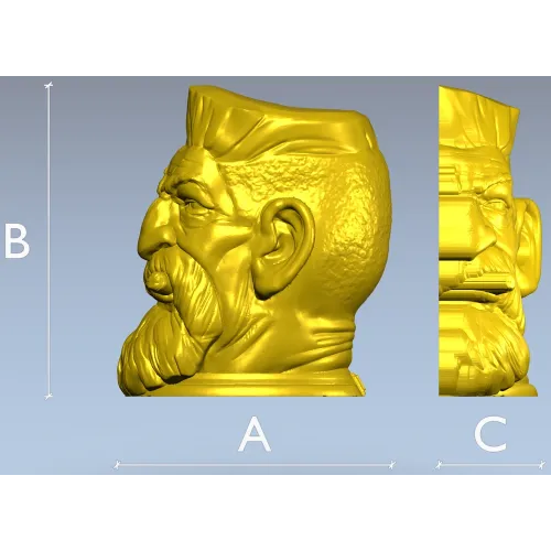 3D модель STL - Бородач-охотник (бюст)