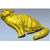 Fluffy Sitting Cat - CNC-ready STL Relief