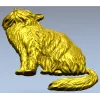 Fluffy Sitting Cat - CNC-ready STL Relief