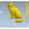 Fluffy Sitting Cat - CNC-ready STL Relief