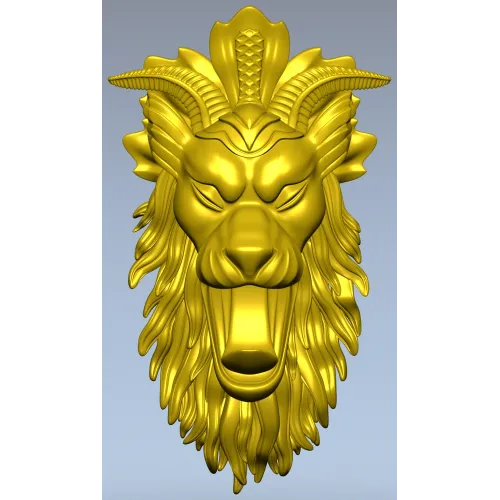 Mythic Chimera Head STL - High-Relief 3D Model for CNC