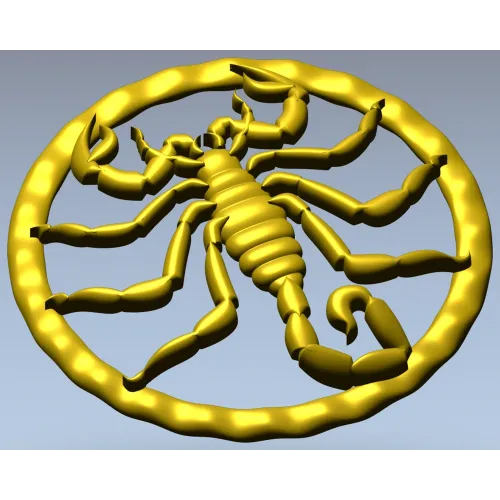 Скорпион в круге - 3D модель в формате STL для ЧПУ
