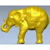 3D модель слона в формате STL для ЧПУ - реалистичная скульптура с попоной