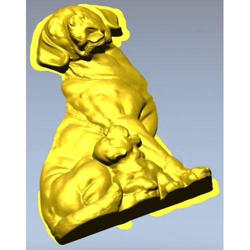 Devoted Retriever - detailed STL 3D model for CNC carving