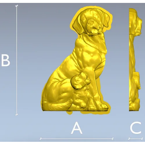 Devoted Retriever - detailed STL 3D model for CNC carving