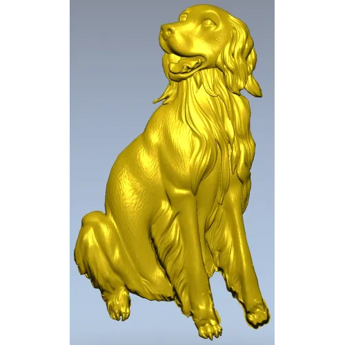Sitting Dog Relief STL for CNC Wood Carving