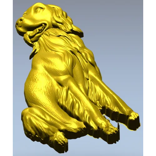 Sitting Dog Relief STL for CNC Wood Carving