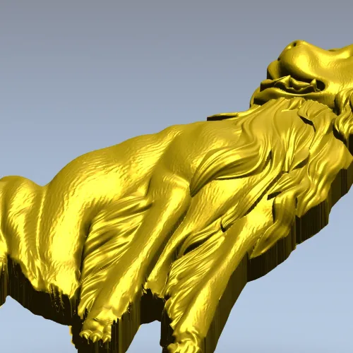 Sitting Dog Relief STL for CNC Wood Carving