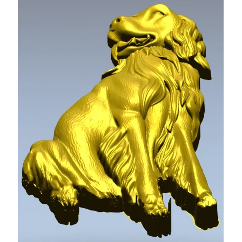 Sitting Dog Relief STL for CNC Wood Carving