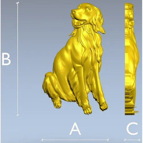 Sitting Dog Relief STL for CNC Wood Carving