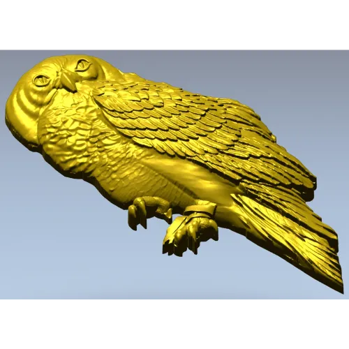 3D модель совы в формате STL для ЧПУ - рельефная резьба по дереву