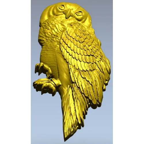 3D модель совы в формате STL для ЧПУ - рельефная резьба по дереву