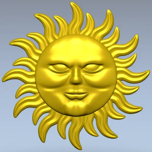 3D модель STL - Солнечный медальон для ЧПУ