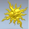 Sunface with Sunglasses - high-relief 3D STL model for CNC carving