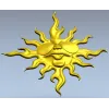 Sunface with Sunglasses - high-relief 3D STL model for CNC carving