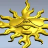 Sunface with Sunglasses - high-relief 3D STL model for CNC carving