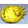 Solunar Embrace - Sun and Moon CNC STL Relief