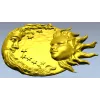 Solunar Embrace - Sun and Moon CNC STL Relief