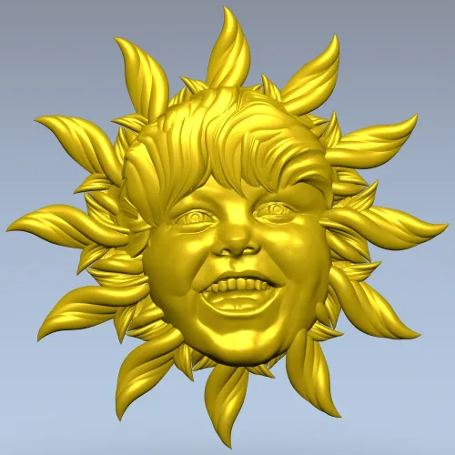 Radiant Sunling - Sun Face High-Relief STL