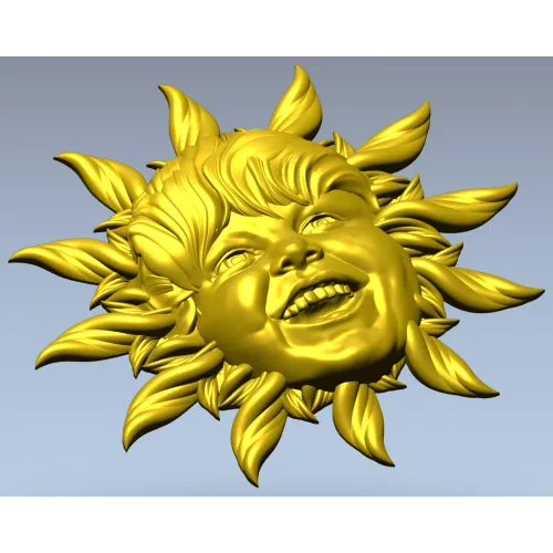Radiant Sunling - Sun Face High-Relief STL
