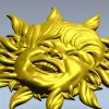 Radiant Sunling - Sun Face High-Relief STL
