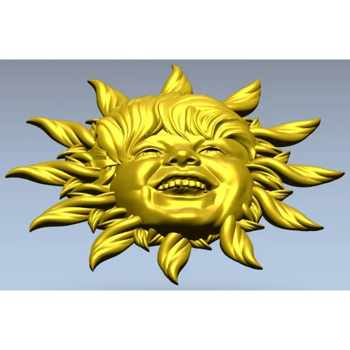Radiant Sunling - Sun Face High-Relief STL