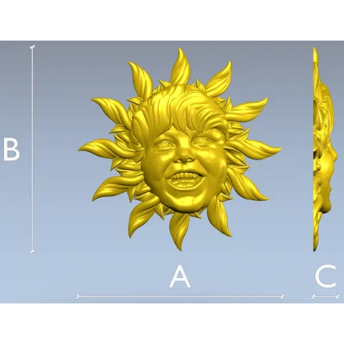 Radiant Sunling - Sun Face High-Relief STL