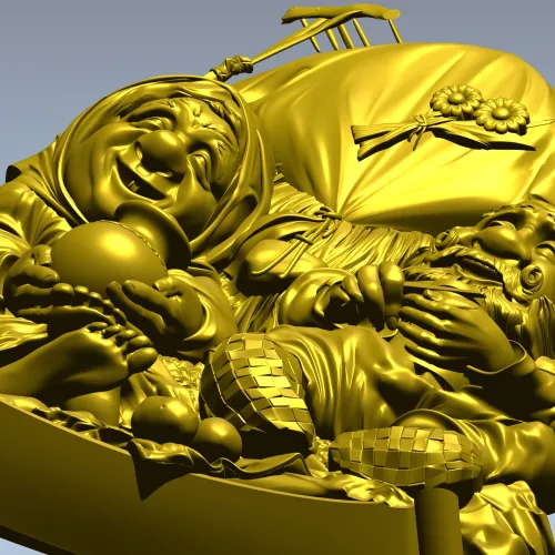 Старики под покрывалом - 3D модель STL для ЧПУ, рельефная панель