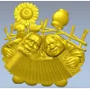 Sunny Accordion Elders - STL 3D model for CNC relief carving
