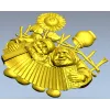 Sunny Accordion Elders - STL 3D model for CNC relief carving