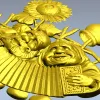 Sunny Accordion Elders - STL 3D model for CNC relief carving