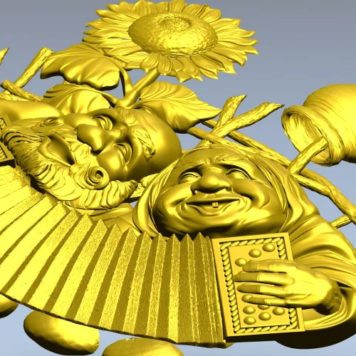 Sunny Accordion Elders - STL 3D model for CNC relief carving