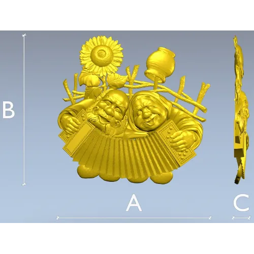 Sunny Accordion Elders - STL 3D model for CNC relief carving