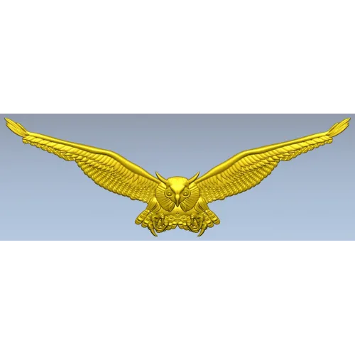 Owl in Flight - STL 3D model for CNC relief carving