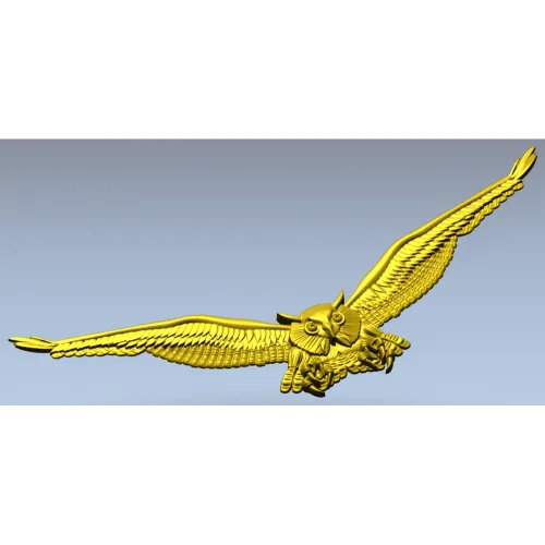 Owl in Flight - STL 3D model for CNC relief carving