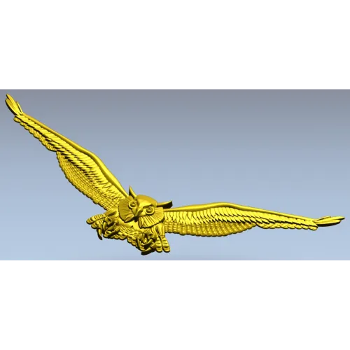 Owl in Flight - STL 3D model for CNC relief carving