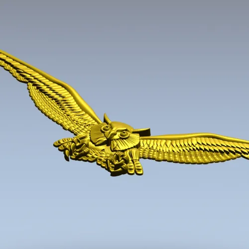 Owl in Flight - STL 3D model for CNC relief carving
