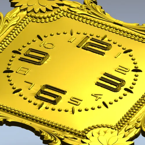 Барочный квадратный циферблат - 3D модель STL для ЧПУ