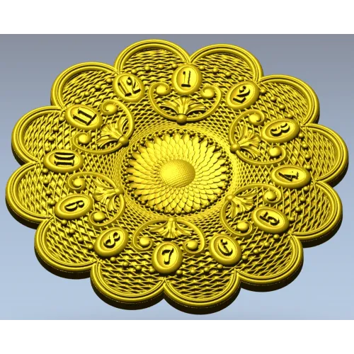 Рельефный цветочный циферблат - 3D модель STL для ЧПУ
