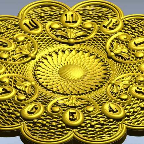 Рельефный цветочный циферблат - 3D модель STL для ЧПУ