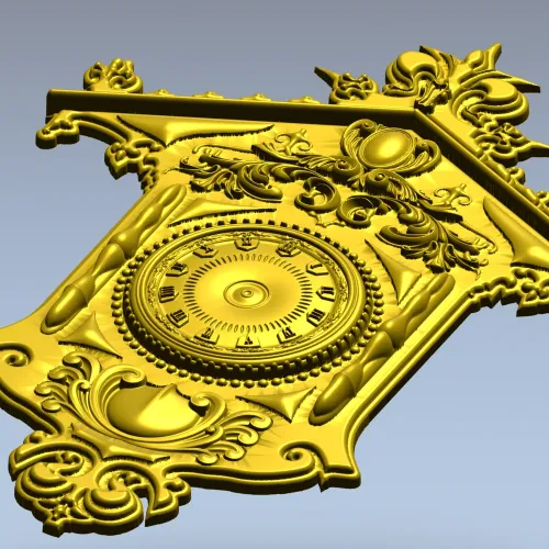 Ornate Wall Clock STL Model for CNC Milling