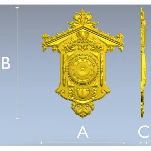 Ornate Wall Clock STL Model for CNC Milling