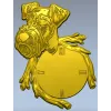 Detailed Dog-Themed Wall Clock STL 3D Model for CNC Milling
