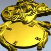 Detailed Dog-Themed Wall Clock STL 3D Model for CNC Milling