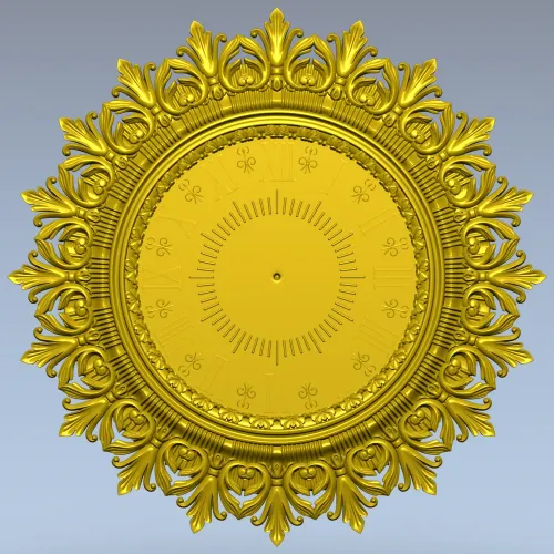 Ornate Classic Clock Face STL Model for CNC Milling
