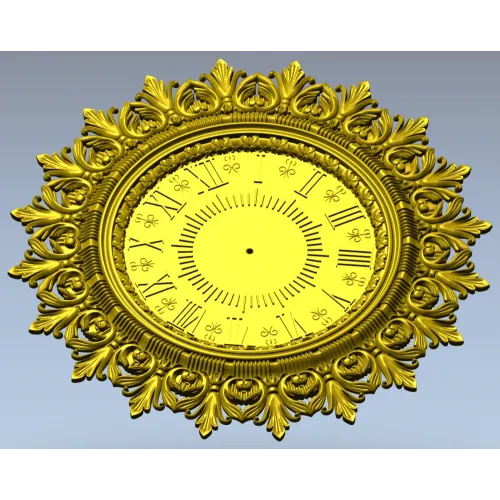 Ornate Classic Clock Face STL Model for CNC Milling